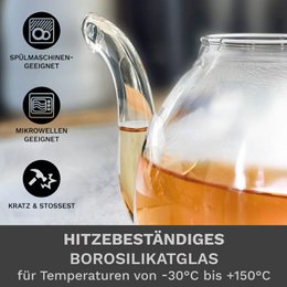 Szklany czajniczek Creano z pokrywką 500ml żaroodporną