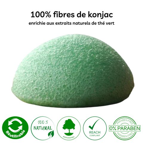 Besonderer natürlicher Konjac Schwamm grüner Tee