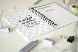 Agenda annuale 2025 A5 Nero Bianco // Agenda degli obiettivi con raccoglitore ad anelli