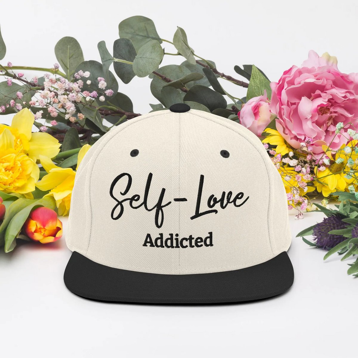 Self Love Addicted Snapback Hat med broderi