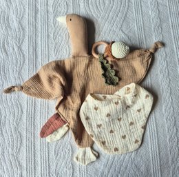 Handmade crocheted rattle - Acorn Autumn