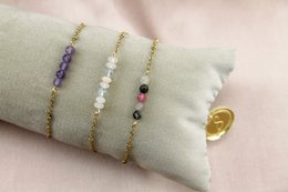 Armbånd Vandmelon Tourmaline - Guld