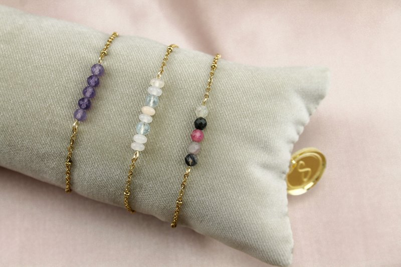 Armbånd Vandmelon Tourmaline - Guld