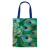Cotton Tote Bag Luxe,  peacock feathers
