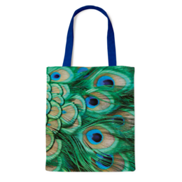 Cotton Tote Bag Luxe, Pfauenfedern