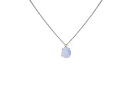 Silver necklace with light sapphire blue stone pendant