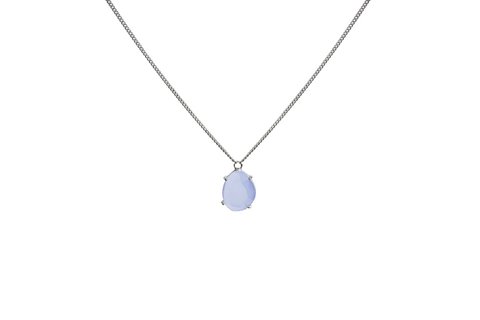 Silver necklace with blue stone | Light sapphire blue