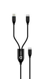 Cavo multiplo 2 in 1 USB-C · CarPlay · 60 W · Plastica riciclata