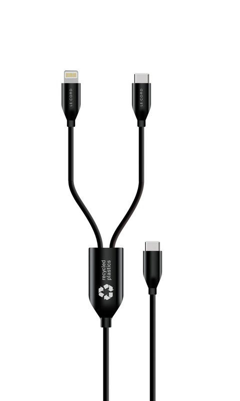 Cavo multiplo 2 in 1 USB-C · CarPlay · 60 W · Plastica riciclata