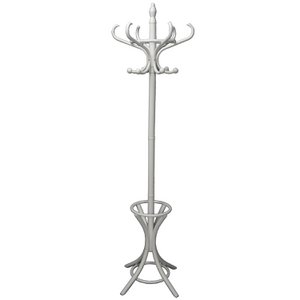 WHITE WOOD STANDING COAT RACK _°53X186CM, WOOD: BIRCH/┴LAMO LL35741