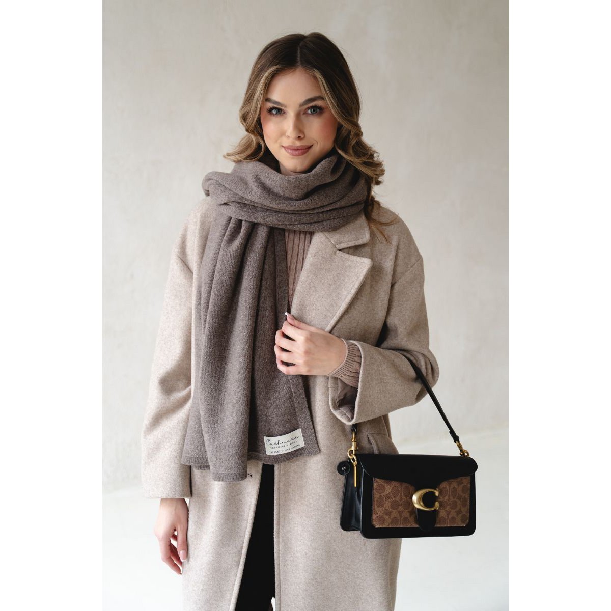 VERO kasjmier sjaal - taupe