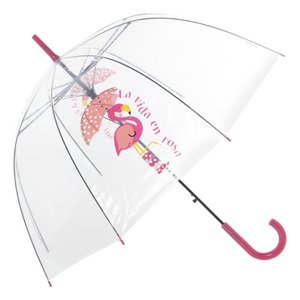 TRANSPARENT UMBRELLA DECORATED8 FLAMENCO RODS _°85X84CM-AUTOMATIC OPENING LL85326