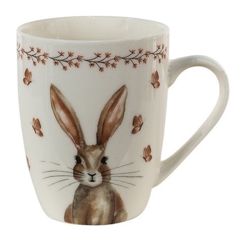 Mok 350 ml Beige Bruin Porselein Konijn Theemok