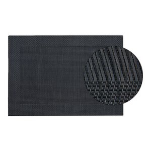 Placemat in black, fine, made of plastic, W45 x H30 cm