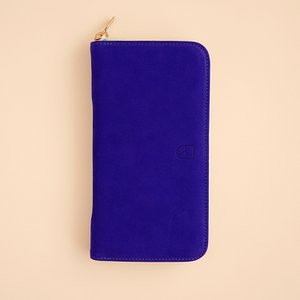 geräumige Lederbrieftasche BIO Kobalt