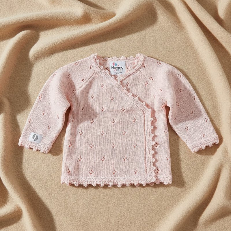 Cardigan per neonato lavorato a maglia Nuvinokids® Rosa tenue