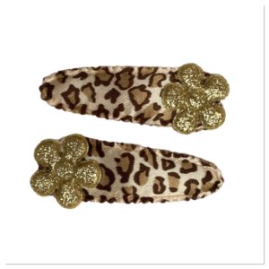 Hair clips Leopard gold