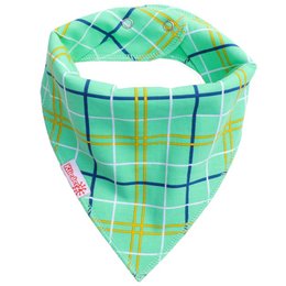 Spiczasty śliniaczek Tartan Green - śliniaczek niemowlęcy