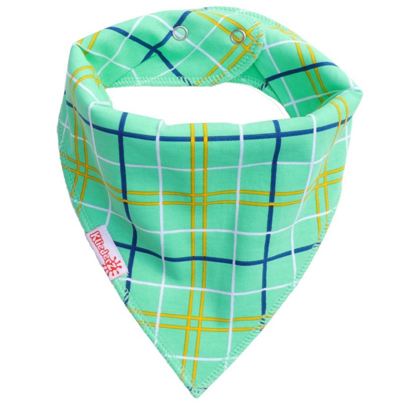 Spiczasty śliniaczek Tartan Green - śliniaczek niemowlęcy