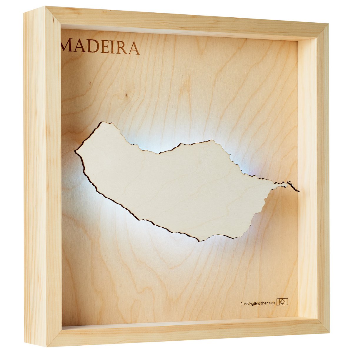 MADEIRA - MAPPA LUMINOSA DELL'ISOLA 3D in legno (LED)