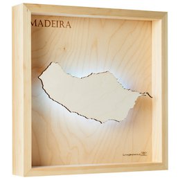 MADEIRA - MAPPA LUMINOSA DELL'ISOLA 3D in legno (LED)