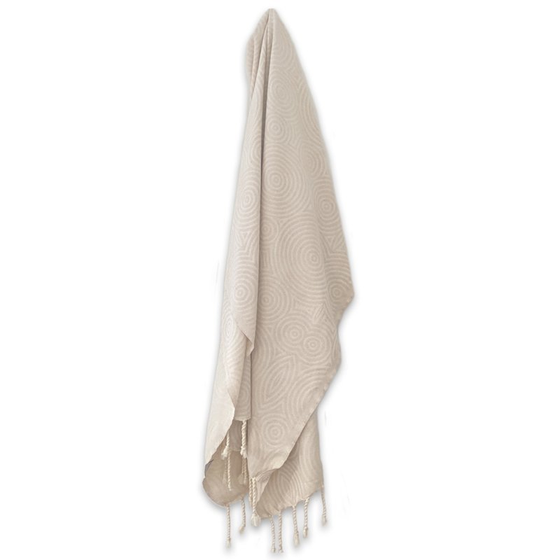 Serviette de Hammam Fouta Cercles - Sable - 100x200cm