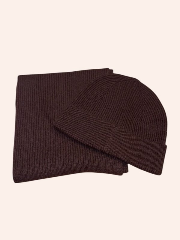 Bonnet et écharpe en 100% laine merinos