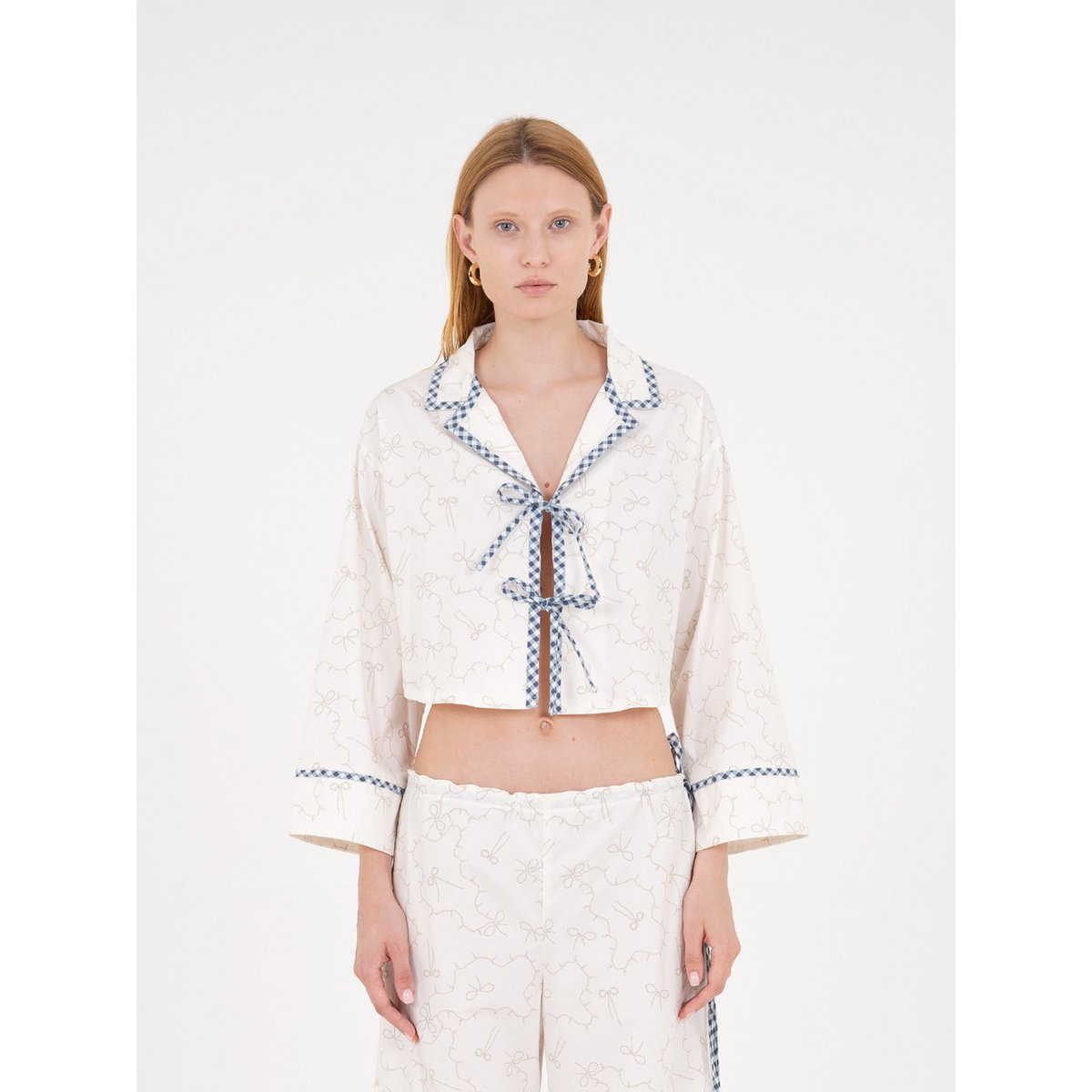 Cosmopolitan White Cropped Slow-printet skjorte