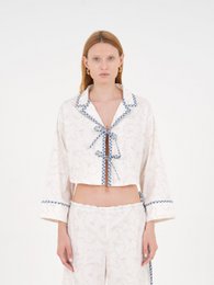 Cosmopolitan White Cropped Slow-printet skjorte