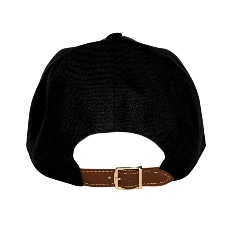 Gorra de béisbol de lino negro | Estructura suave minimalista | Sombrero de lino premium