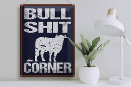 Tin sign saying 30x40cm Bullshit Corner funny