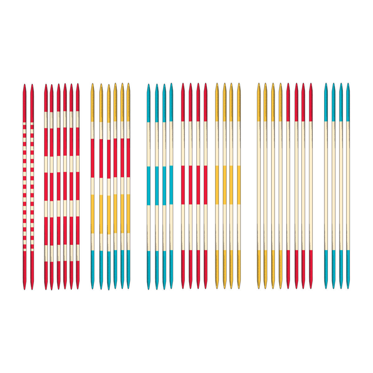Ret -oh grand jeu mikado / grand xxl hors-jeu - 38 bâtons - 50 cm de long sur = op