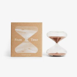  Glass sand timer with 30-minute duration, designed for mindful focus and meditation.