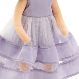 Zacht speelgoed, lieve zussen - Kledingset: Purple Dress (35 cm)