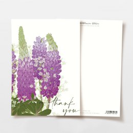 Thank you card 'thank you' with purple flowers