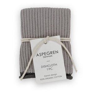 Knitted Dishcloth – Ripple – Dove