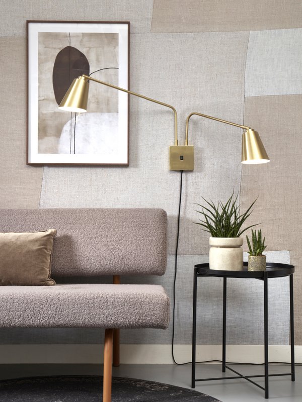 Wandlamp Bremen 2-kap, goud