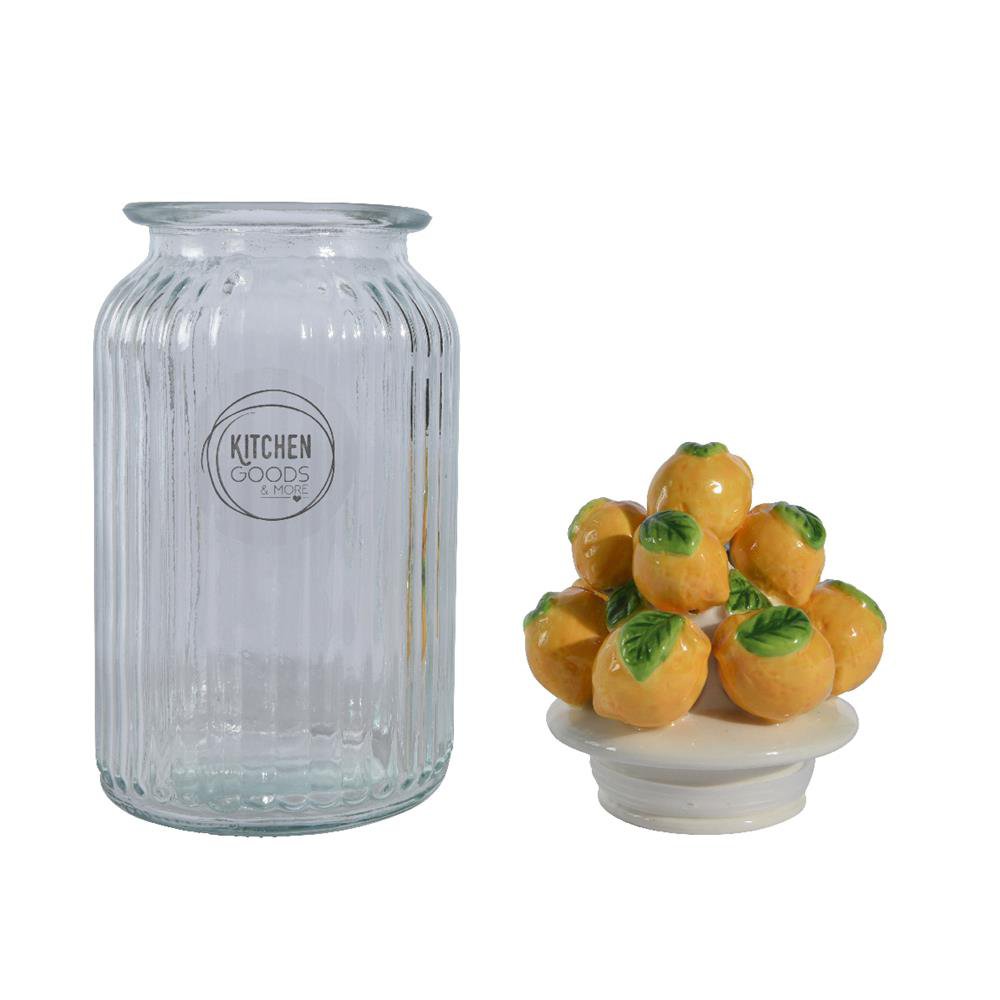 Vorratsglas Lemon h27cm Glas/Steingut