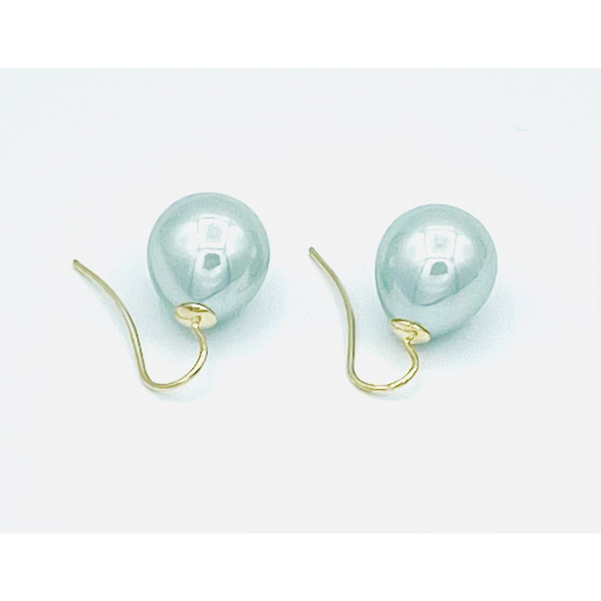 Pearl earrings classic jade green gold plated