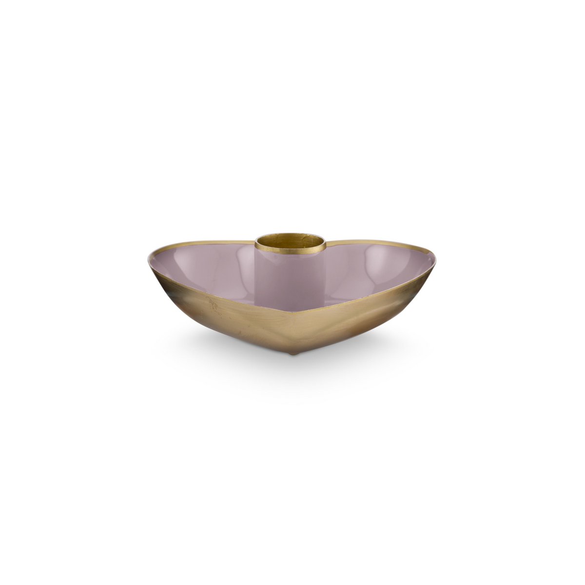 Set/2 Candle Holders Metal Heart Lilac 10x3cm