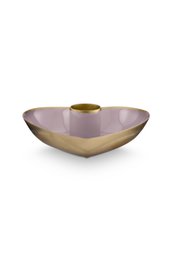 Set/2 Candle Holders Metal Heart Lilac 10x3cm