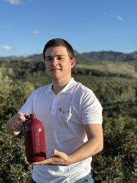 Handgemachte Ölflasche Ölspender Ölkännchen Keramikflasche "Vivace" für Olivenöl & Essig aus Italien 250/500ml