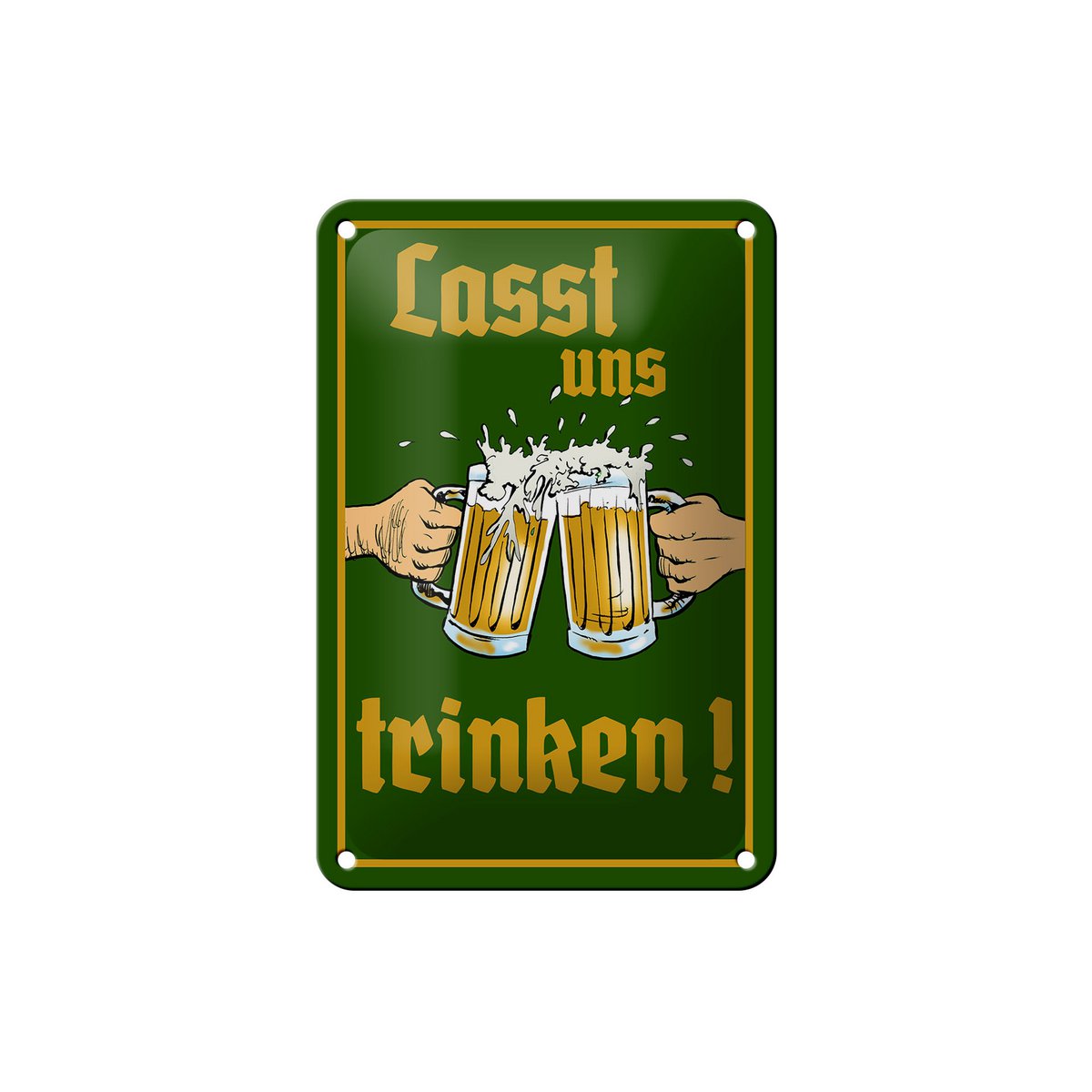 Tin sign alcohol 12x18cm beer let's drink glasses decoration