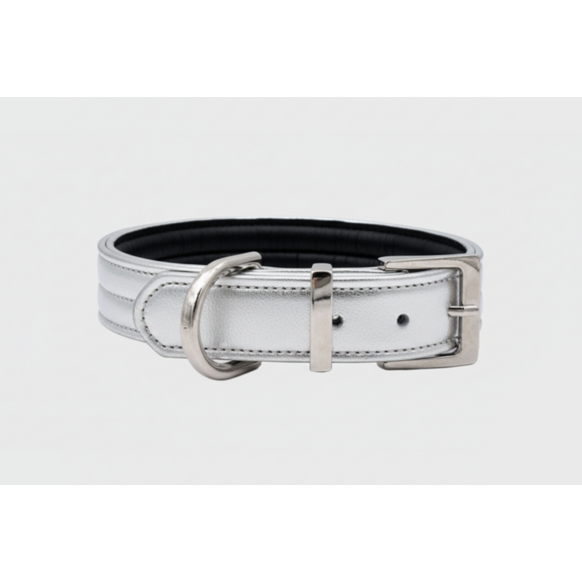 COLLAR IGLESIA. Plata – Collar de perro de cuero vegano
