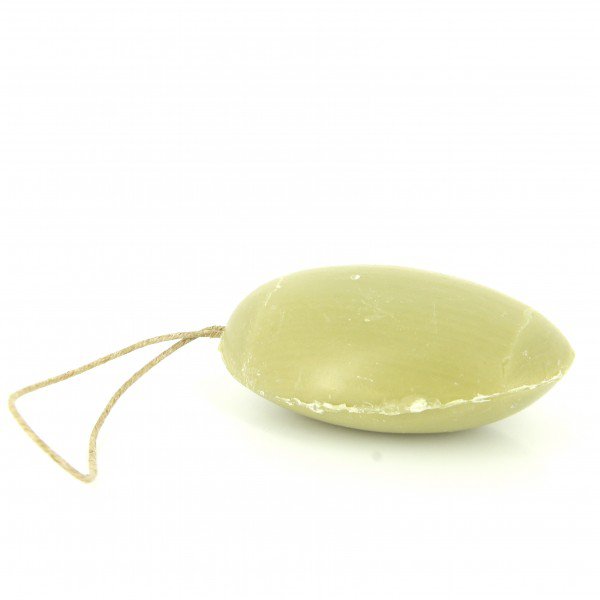 Spirulina pebble shape soap with rope 155g.