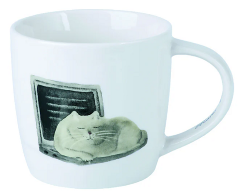 M&W FELINE FRIENDS Mug 400ml, Computer Cat, giftbox