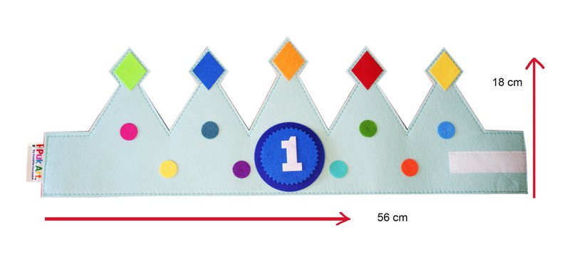 Fødselsdag Crown Bleu - festhat - Felt Crown - Dreng