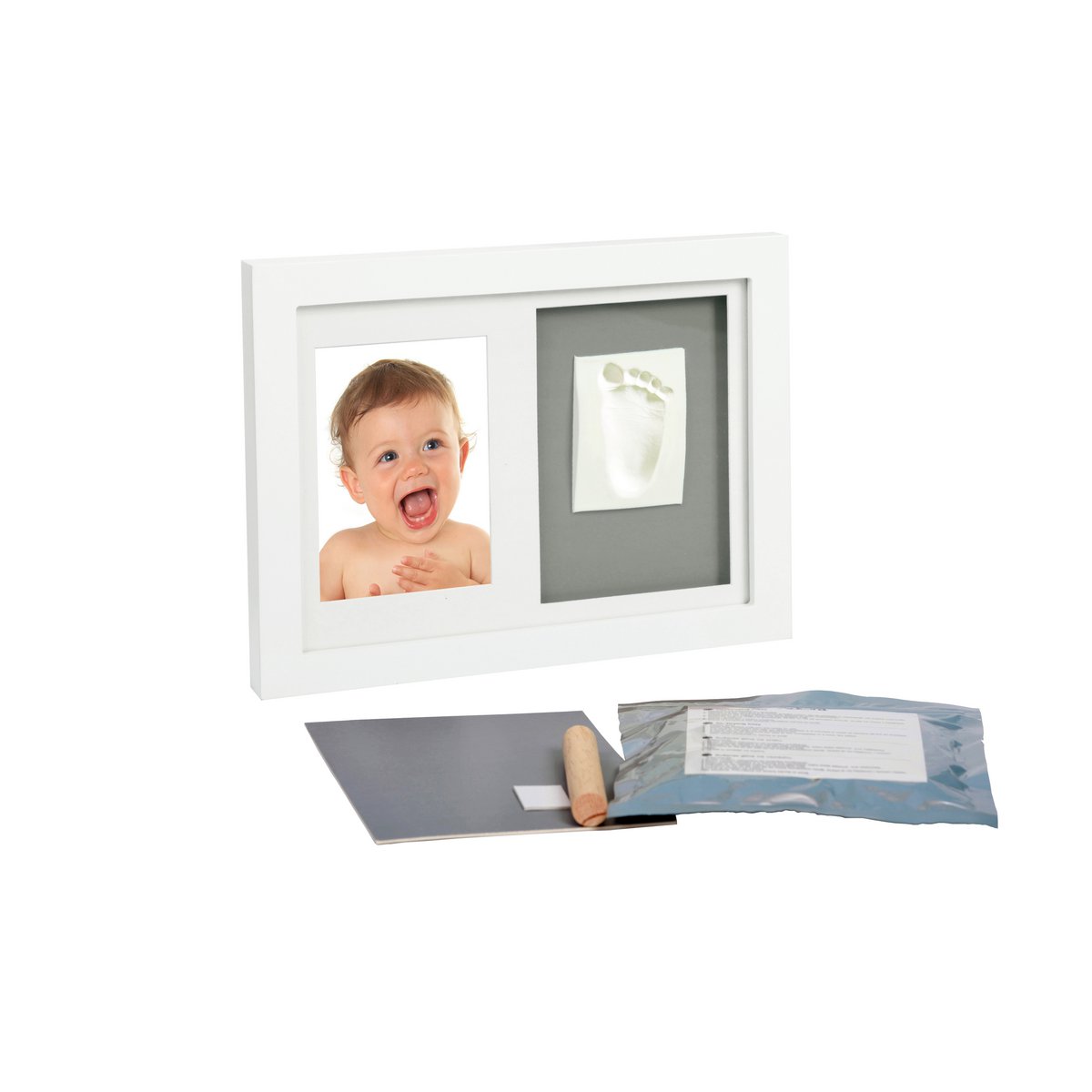 Adora Horizontal Frame – Photo & Baby Hand/Footprint, Medium