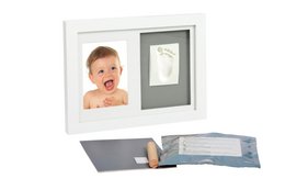 Adora Horizontal Frame – Photo & Baby Hand/Footprint, Medium