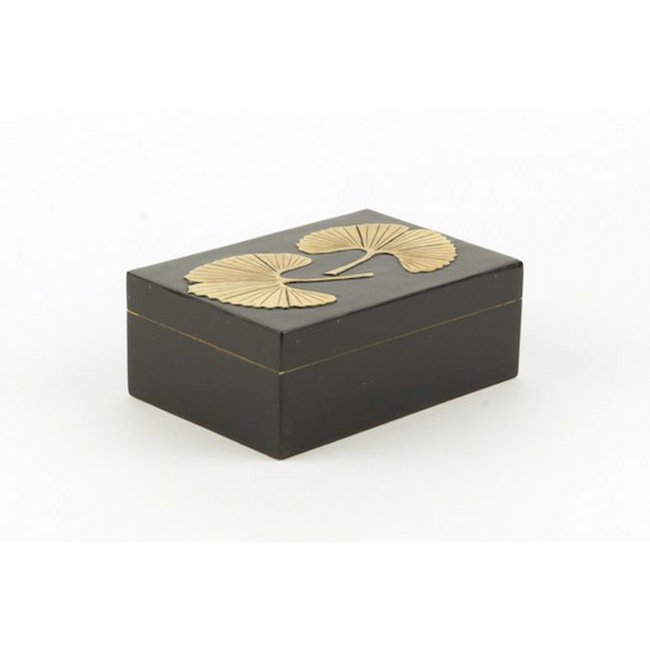 Ginkgo pattern big rectangular box in stone 